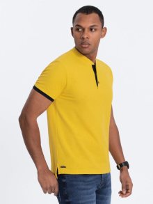 Ombre Clothing Pohodlná trendy žlutá polokošile V9 TSCT-0156