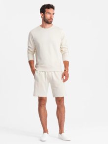 Ombre Clothing Základní tepláková popelavá souprava (mikina + kraťasy) V1-Z77