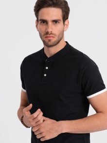 Ombre Clothing Pohodlná trendy černá polokošile V8 TSCT-0156