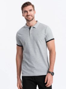 Ombre Clothing Nadčasová pánská šedá polokošile V7 POSS-0113