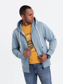 Ombre Clothing Základní modrá mikina na zip V7 SSBZ-0178