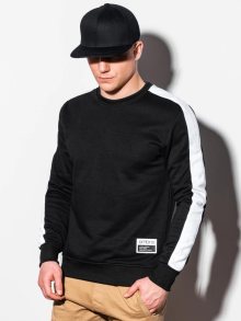 Ombre Clothing Nádherná černá mikina bez kapuce B1081