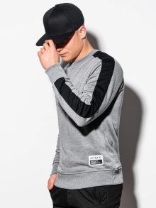 Ombre Clothing Nádherná šedá mikina bez kapuce B1081