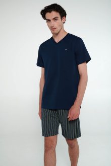 Vamp - Pyžamo s krátkými rukávy 20680 - Vamp blue oxford xxl