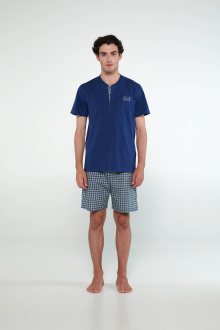 Vamp - Pyžamo s knoflíkovou légou 20690 - Vamp blue royal L