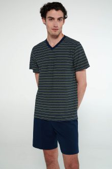 Vamp - Pyžamo s krátkými rukávy 20682 - Vamp blue oxford xl