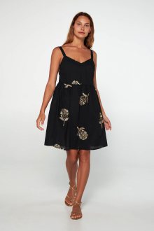 Vamp - Vyšívané šaty bez rukávů 20456 - Vamp black L