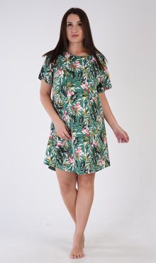 Dámská noční košile s krátkým rukávem Michelle smaragdová 1XL