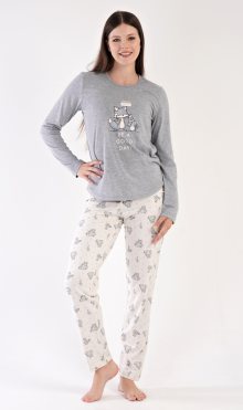 Dámské pyžamo Vienetta Secret Forest party šedé | šedá | L