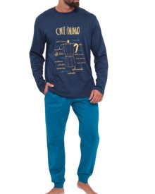 Pánské bavlněné pyžamo Muydemi 390063 | modrá | XL