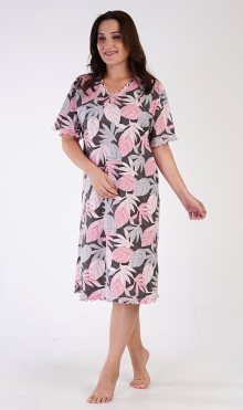 Dámská noční košile s krátkým rukávem Evelína lososová 1XL