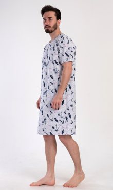 Pánská noční košile s krátkým rukávem Surfing šedá M