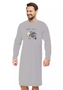 Pánská noční košile Sajmon 1534/1 HOTBERG | šedá melír | M