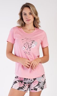 Dámské pyžamo šortky Eva lososová S