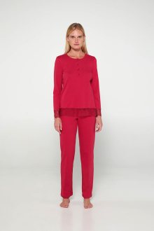 Vamp - Pyžamo s knoflíkovou légou 19914 - Vamp red cerise L