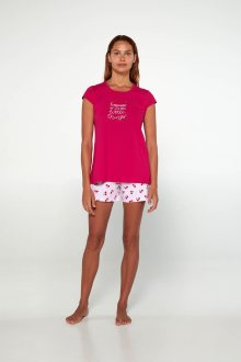 Vamp - Pyžamo s krátkými rukávy 20318 - Vamp pink blossom xl