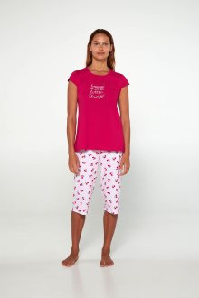 Vamp - Pyžamo s krátkými rukávy 20313 - Vamp pink blossom 3xl