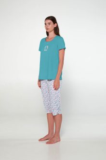 Vamp - Pyžamo s krátkými rukávy 20295 - Vamp light petrol s