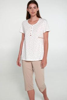 Vamp - Pyžamo s knoflíkovou légou 20386 - Vamp cream s