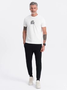 Ombre Clothing Černé tepláky s trendy prošíváním V5 PABS-0173