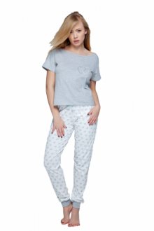 Sensis Heart Dámské pyžamo XL šedo-ecru