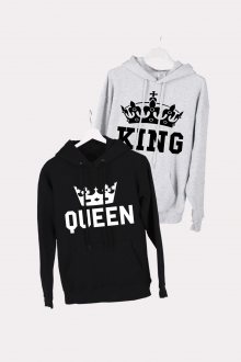Set mikin s kapucí King Queen Crown Grey + Black [KQ]
