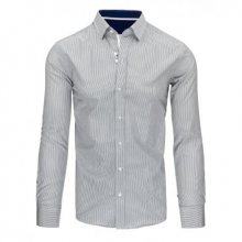 Bílo-šedá pánská moderní košile s pruhy