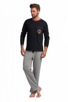 Pánské pyžamo Rossli SAM-PY-063 XXL černo-šedá