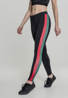 Urban Classics Ladies Side Stripe Leggings black/green/fire red - M