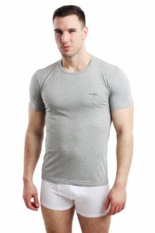 Pierre Cardin Rneck šedý Pánské triko XXL  šedá