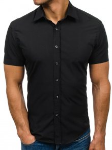 Černá pánská elegantní košile s krátkým rukávem Bolf 7501