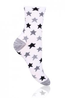 Steven 099-XIV Ponožky 35-37 bílá/černá/stars