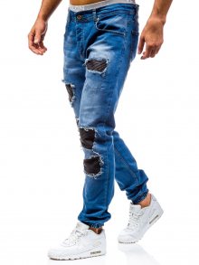Modré pánské džínové jogger kalhoty Bolf 0820