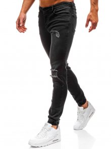Černé pánské džínové jogger kalhoty Bolf 2027