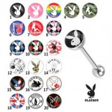 Ocelový piercing do jazyka - různé motivy Playboy V05.21/V06.27