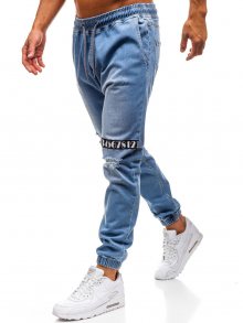 Světle modré pánské džínové jogger kalhoty Bolf 2031