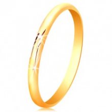 Prsten ve žlutém 14K zlatě, hladký, lesklý a mírně vypouklý povrch GG200.74/80