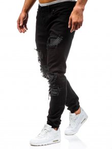Černé pánské džínové jogger kalhoty Bolf 0820