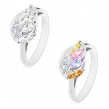 Blýskavý prsten se zvlněným ramenem, třpytivé andělské křídlo R44.31