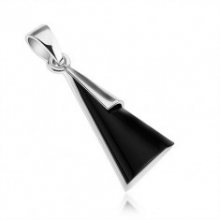 Přívěsek - stříbro 925, trojúhelník s imitací černého onyxu SP62.24