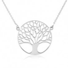 Stříbrný náhrdelník 925, jemný řetízek, strom života SP21.29