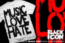 BLACK ICON Music, Love Bílá XL