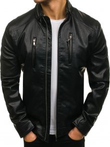 Černá pánská koženková bunda Bolf 5006