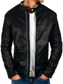 Černá pánská koženková bunda Bolf 8019
