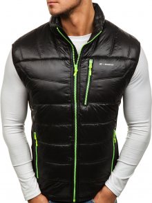 Černo-celadonová pánská vesta bez kapuce Bolf K002