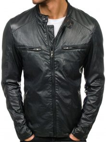Černá pánská koženková bunda Bolf 3050