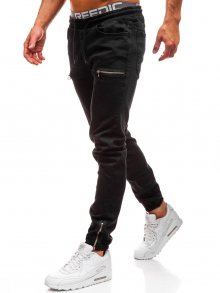 Černé pánské džínové jogger kalhoty Bolf 2024