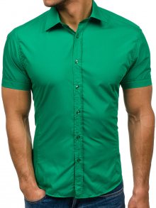 Zelená pánská elegantní košile s krátkým rukávem Bolf 7501