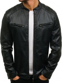 Černá pánská koženková bunda Bolf G8001