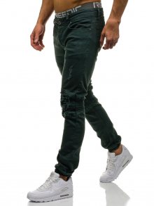 Khaki pánské džínové jogger kalhoty Bolf 457
